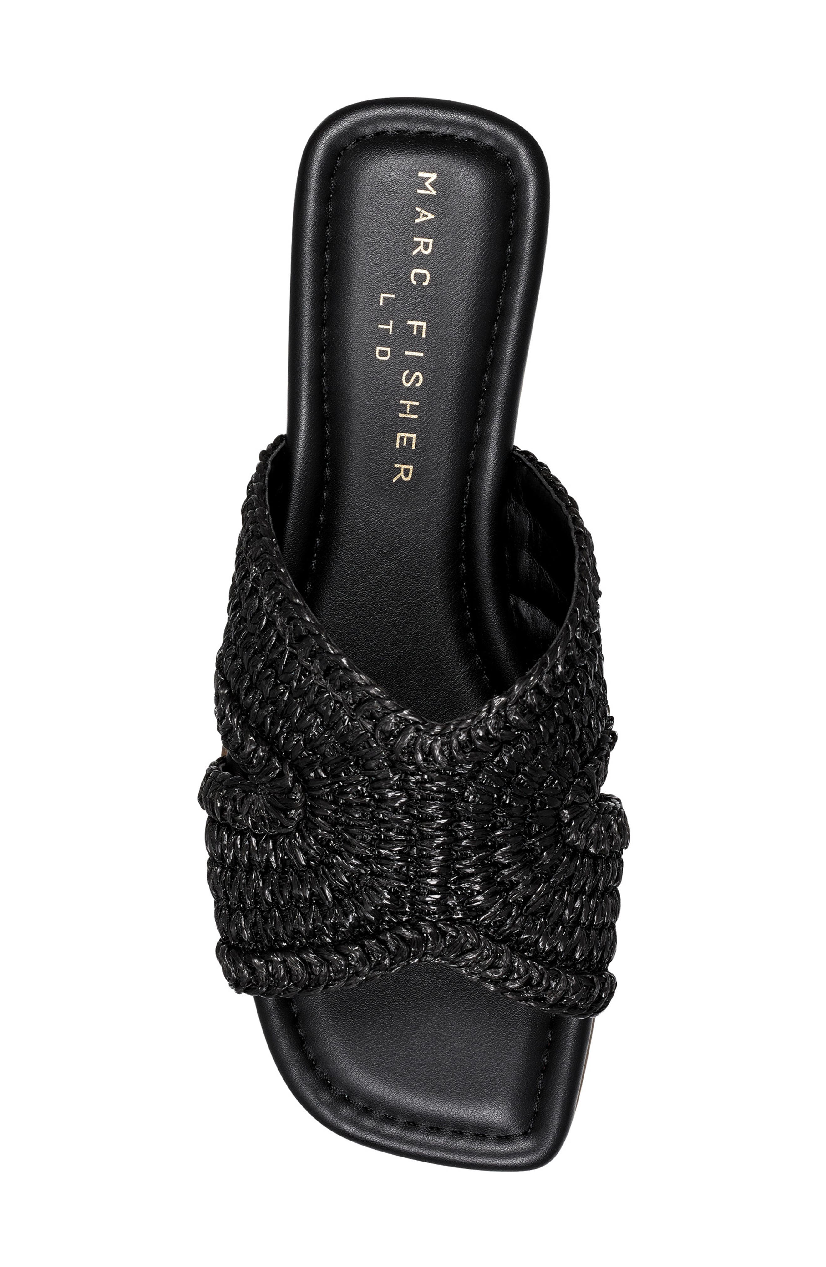 Marc Fisher LTD Narda Raffia Slide Sandal, Alternate, color, Black