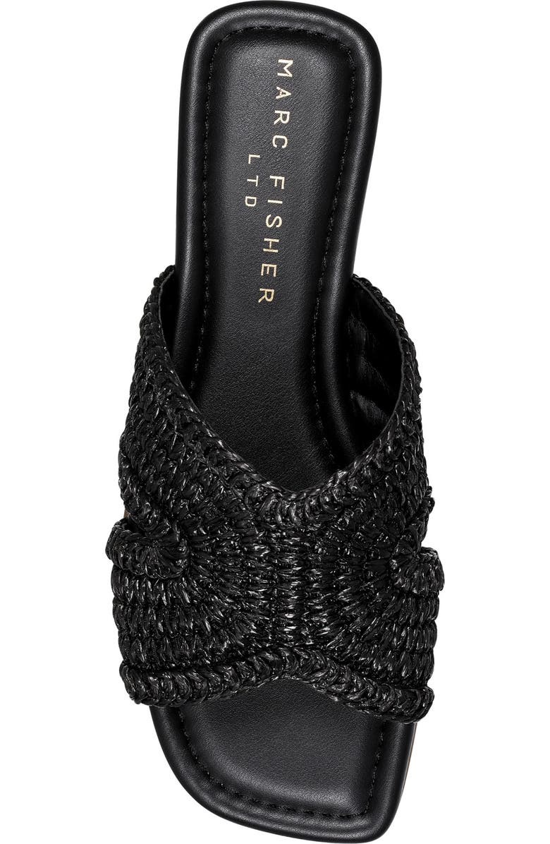 Marc Fisher LTD Narda Raffia Slide Sandal, Alternate, color, Black