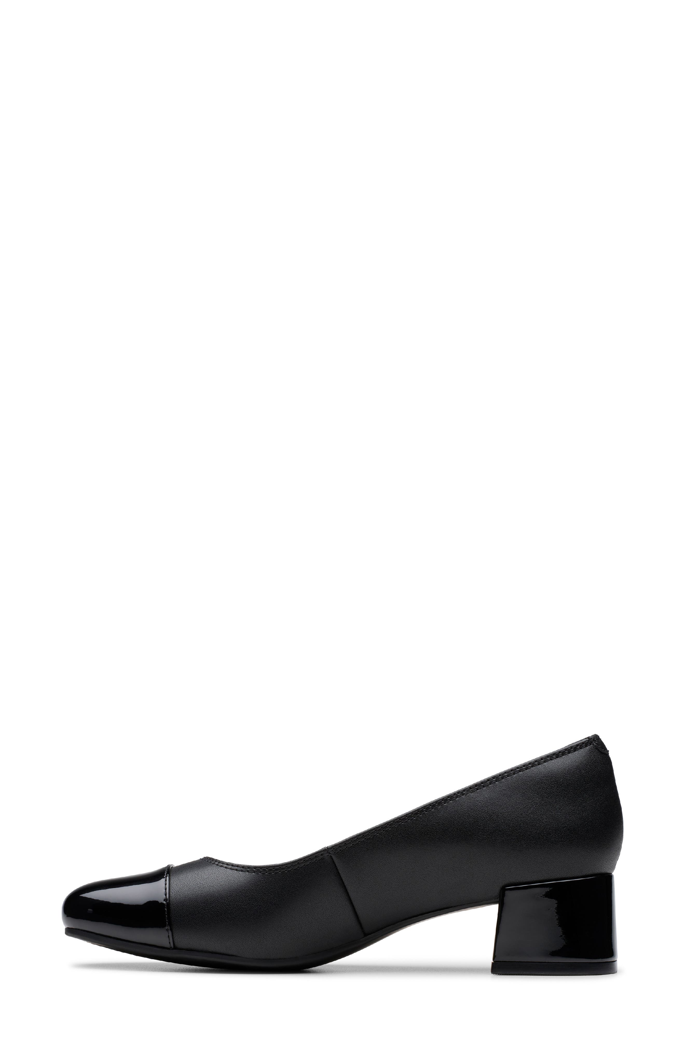 Iridessa Cap Toe Pump - Wide Width Available, Alternate, color, BLACK LEATHER