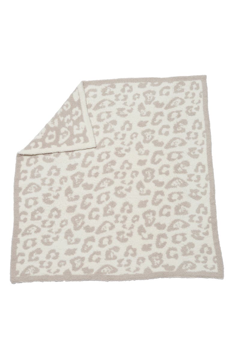 Barefoot Dreams<sup>®</sup> CozyChic<sup>®</sup> Leopard Stroller Blanket, Main, color, Stone/Cream