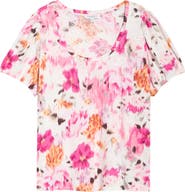 Liverpool Los Angeles Floral Puff Sleeve T-Shirt