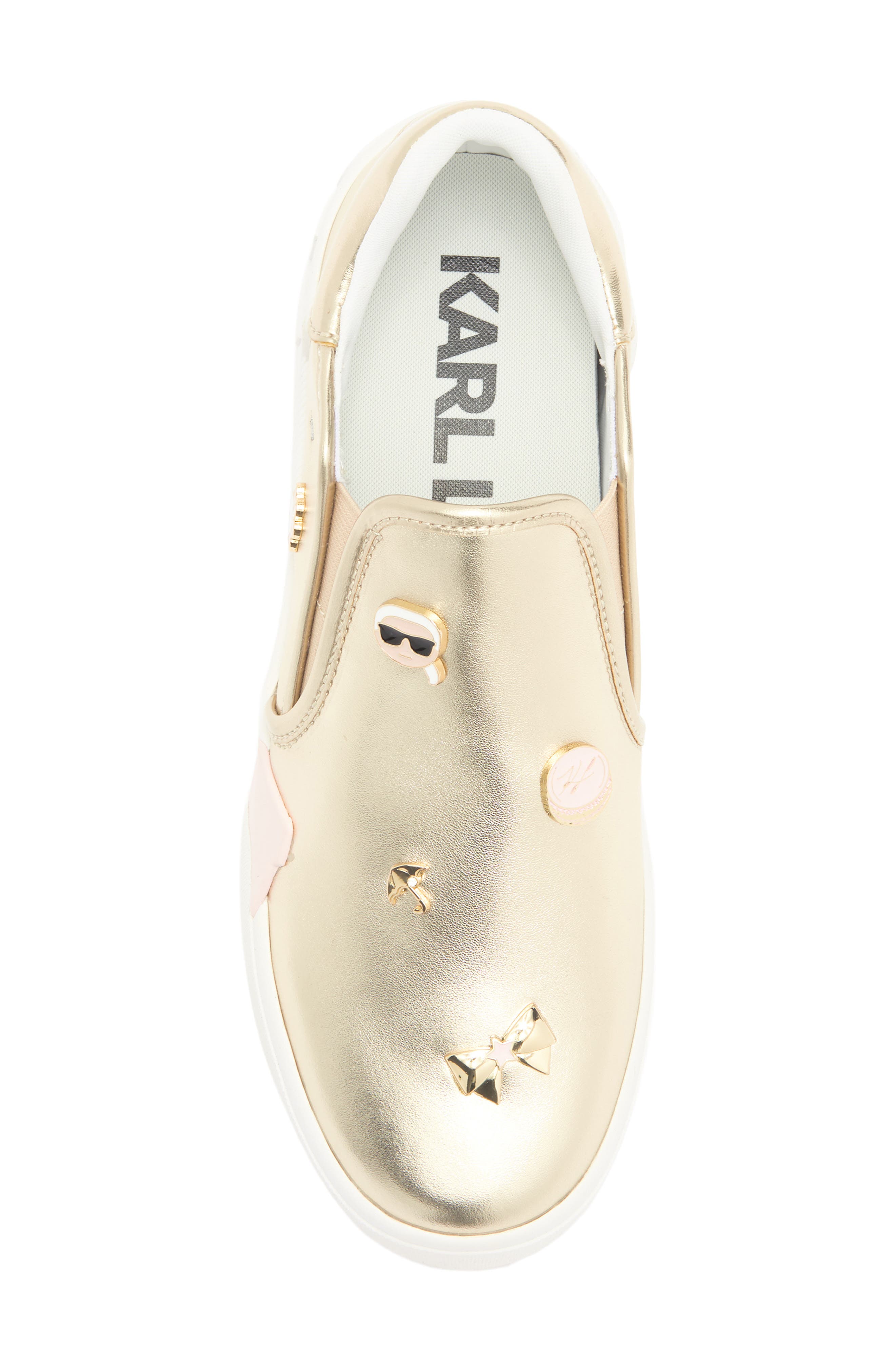 KARL LAGERFELD PARIS Maude Slip On Sneaker, Alternate, color, White Gold