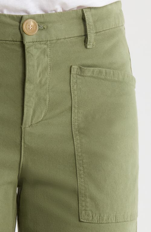 Frank & Eileen Patch Pocket Wide Leg Pants In Green