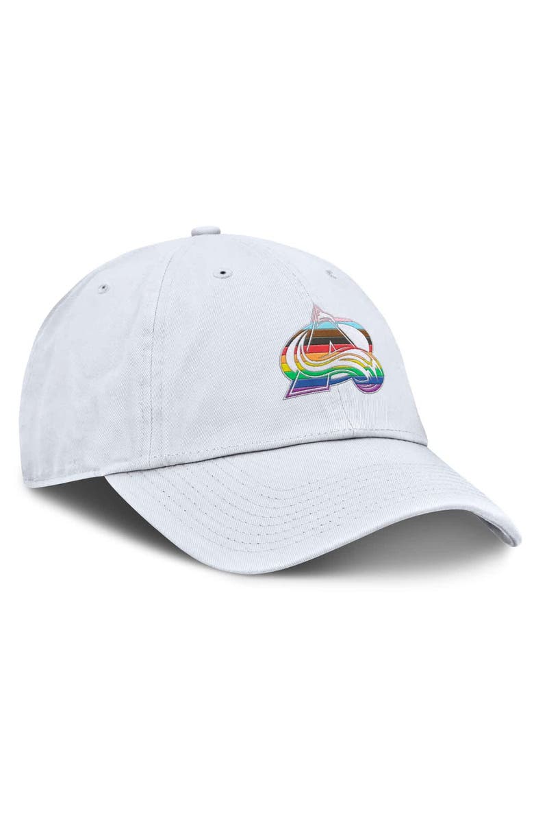 FANATICS Men's Fanatics White Colorado Avalanche PRIDE Adjustable Hat, Alternate, color, White