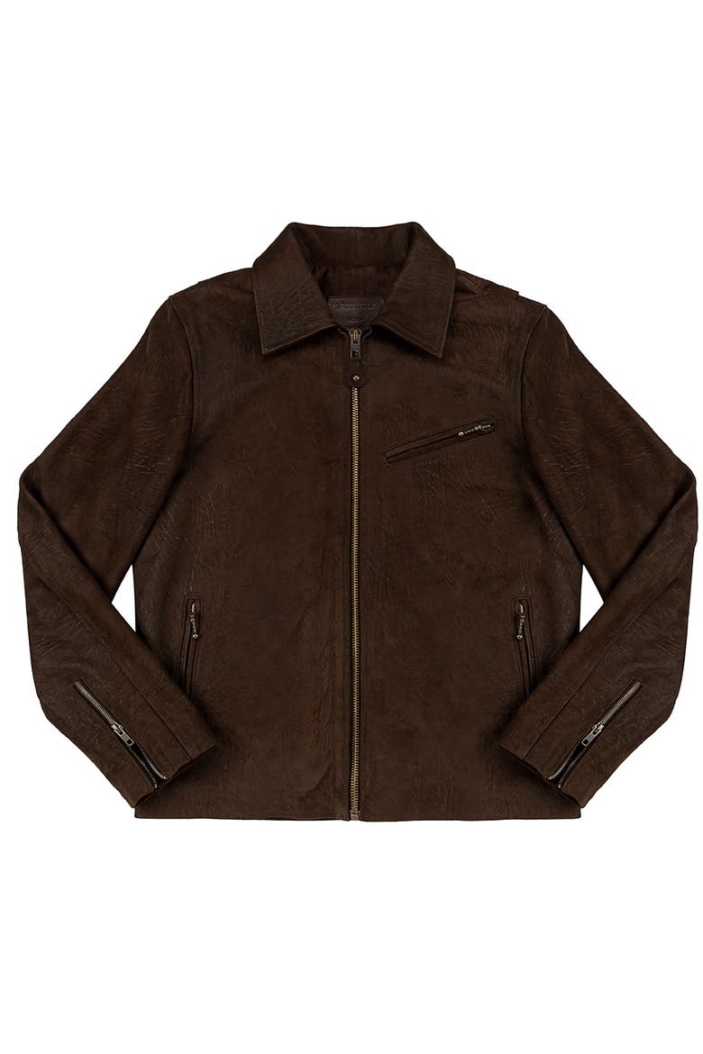 Indiana Dunes Moto Jacket, Main, color, Brown