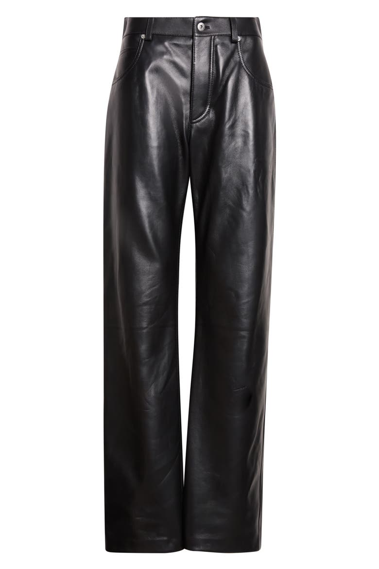 Fluid Shiny Leather Pants, Alternate, color, 1010 DOUBLE BLACK