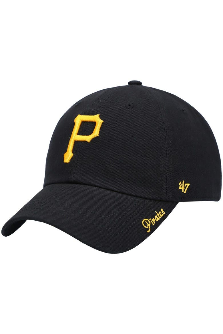 Women's '47 Black Pittsburgh Pirates Team Miata Clean Up Adjustable Hat, Main, color, Black