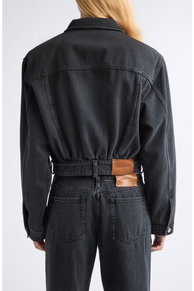 Venim Belted Denim Button-Up Shirt, Alternate, color, BLACK