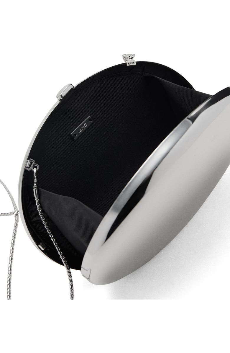 MANGO Oval Frame Clutch, Alternate, color, Silver