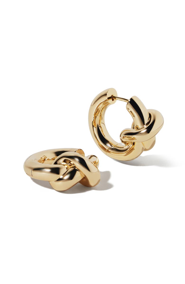 Jennifer Fisher Knot Huggie Hoop Earrings, Main, color, Yellow Gold