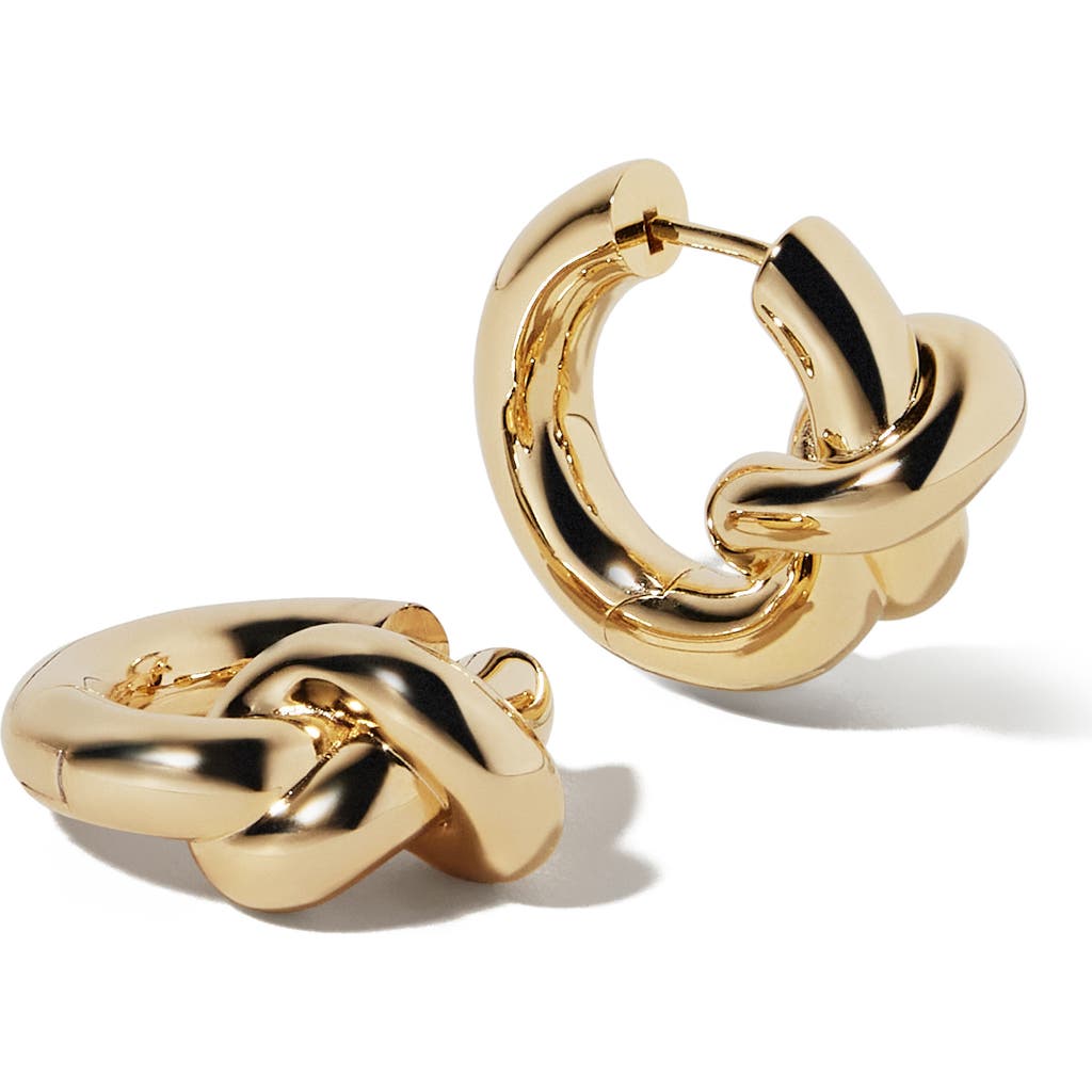 Jennifer Fisher Knot Huggie Hoop Earrings In Yellow Gold