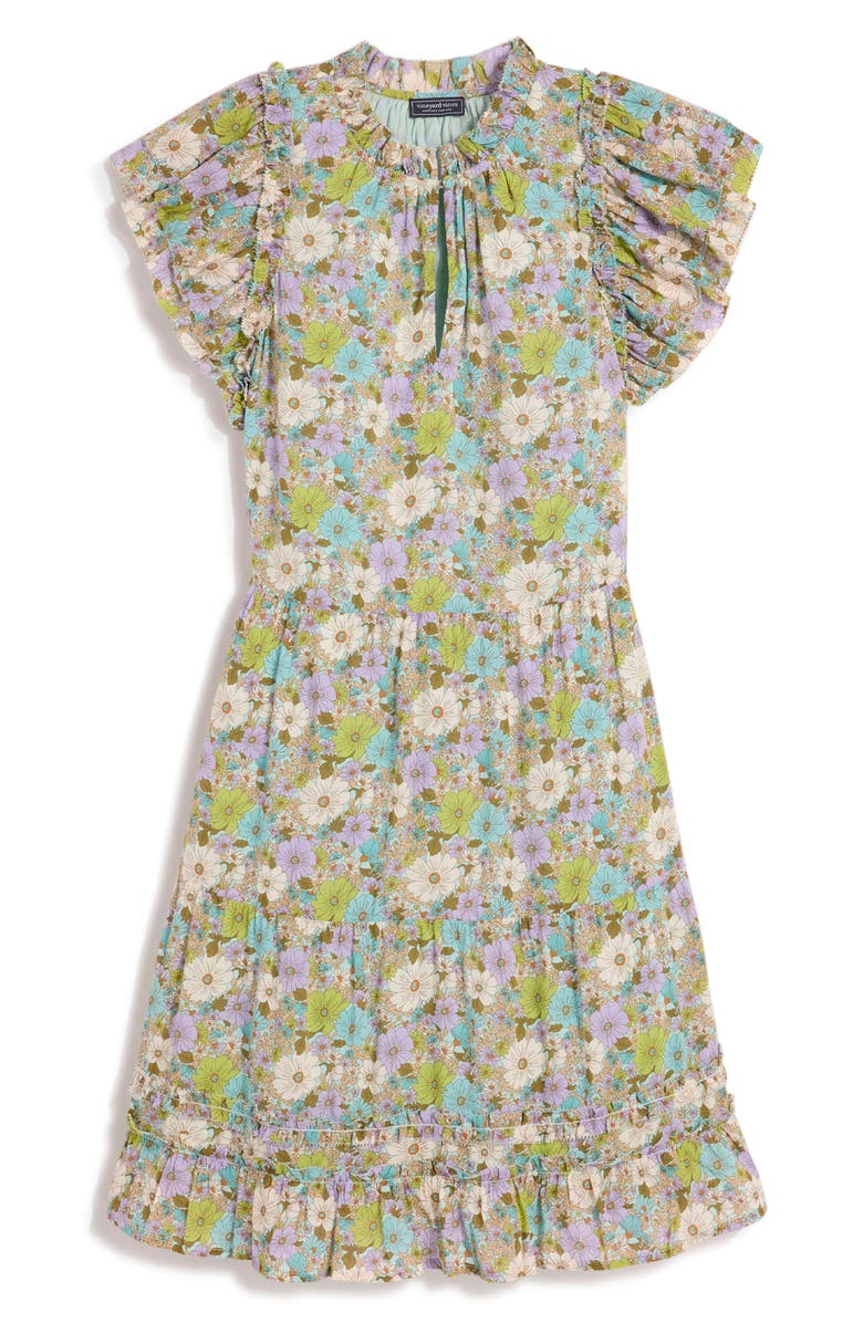 vineyard vines Tiered Ruffle Dress, Main, color, 