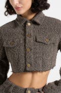 Manière De Voir Catherine Cropped Boucle Denim Jacket