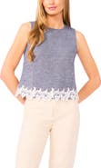 CeCe Lace Trim Sleeveless Top