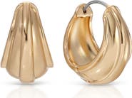 Ettika Modern Ridge Huggie Hoop Earrings