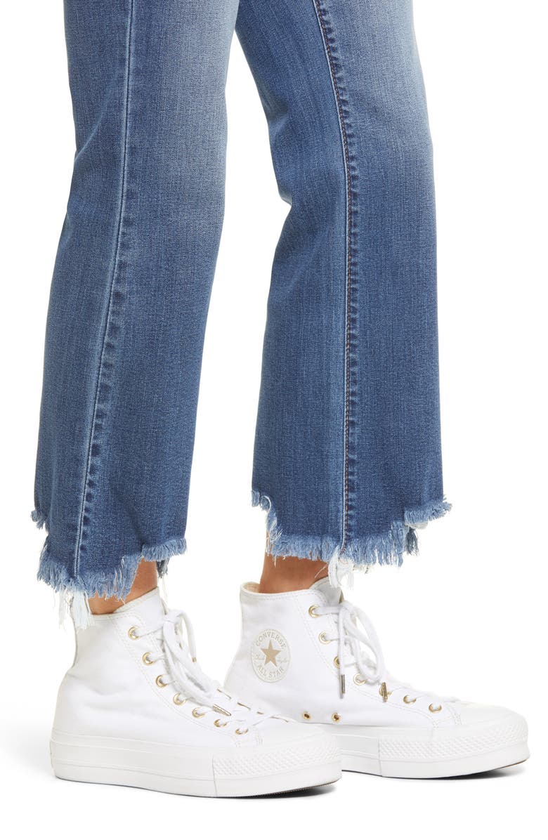 1822 Denim High Waist Raw Hem Jeans, Alternate, color,