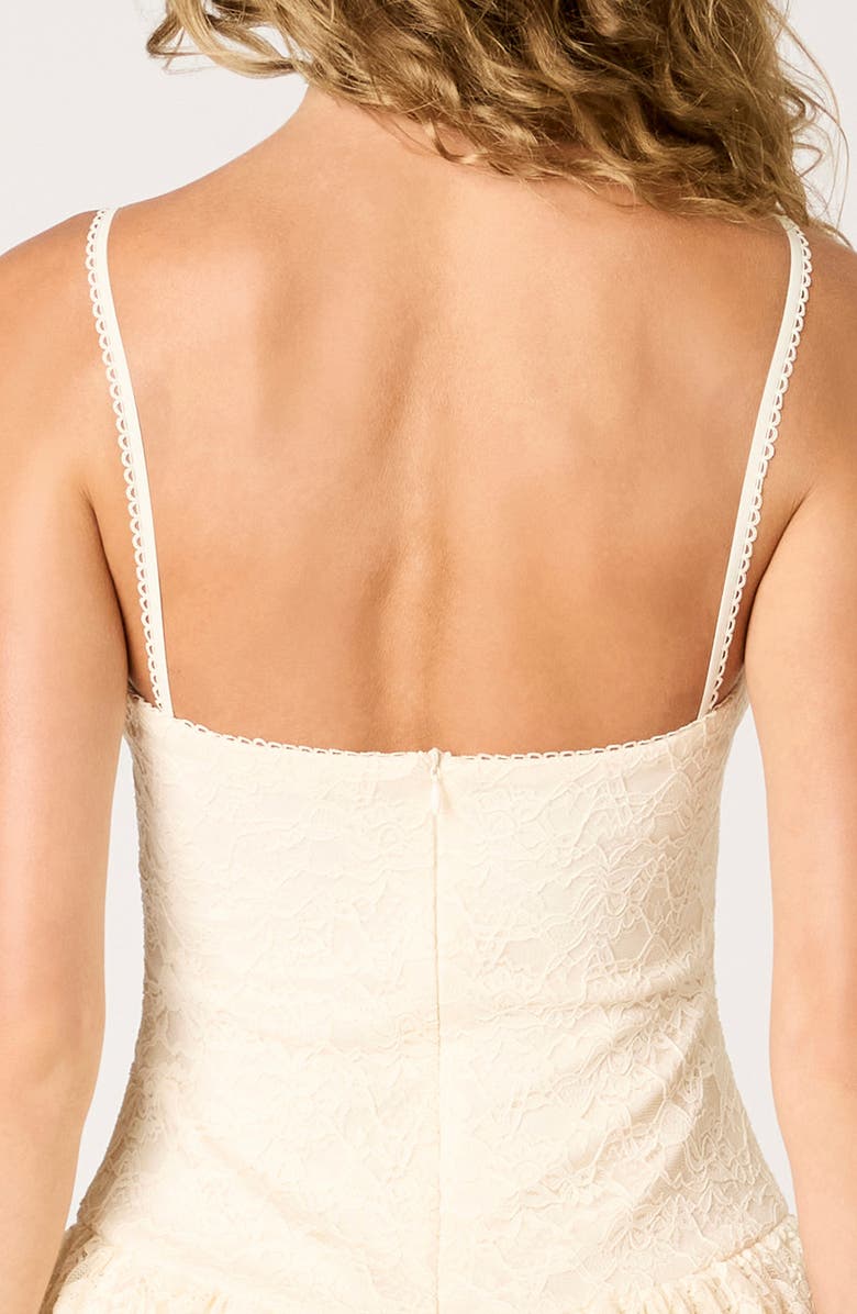 Nia Audrey Lace Tiered Cocktail Dress, Alternate, color, Ivory