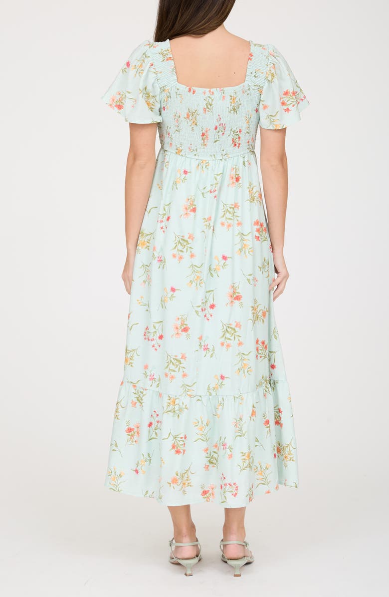 AUGUST SKY Flutter Sleeve Midi Sundress, Alternate, color, Sage