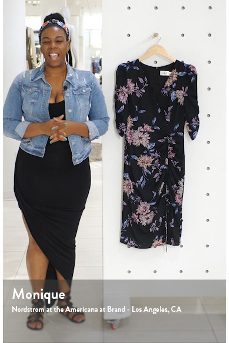 Floral Ruched Crepe Dress video