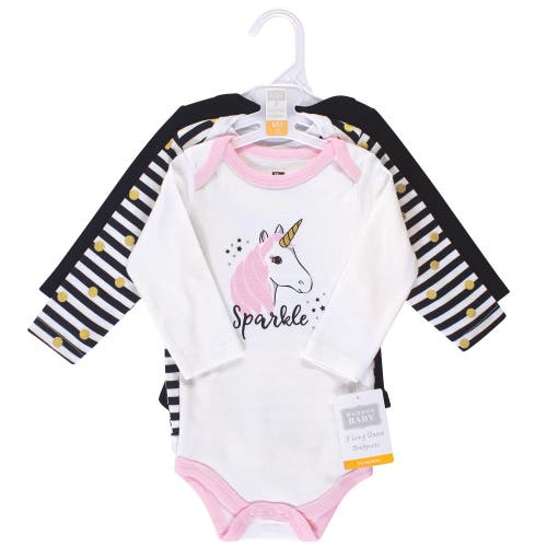 Hudson Baby Little Soft Cotton Long-sleeve One-piece 3pk