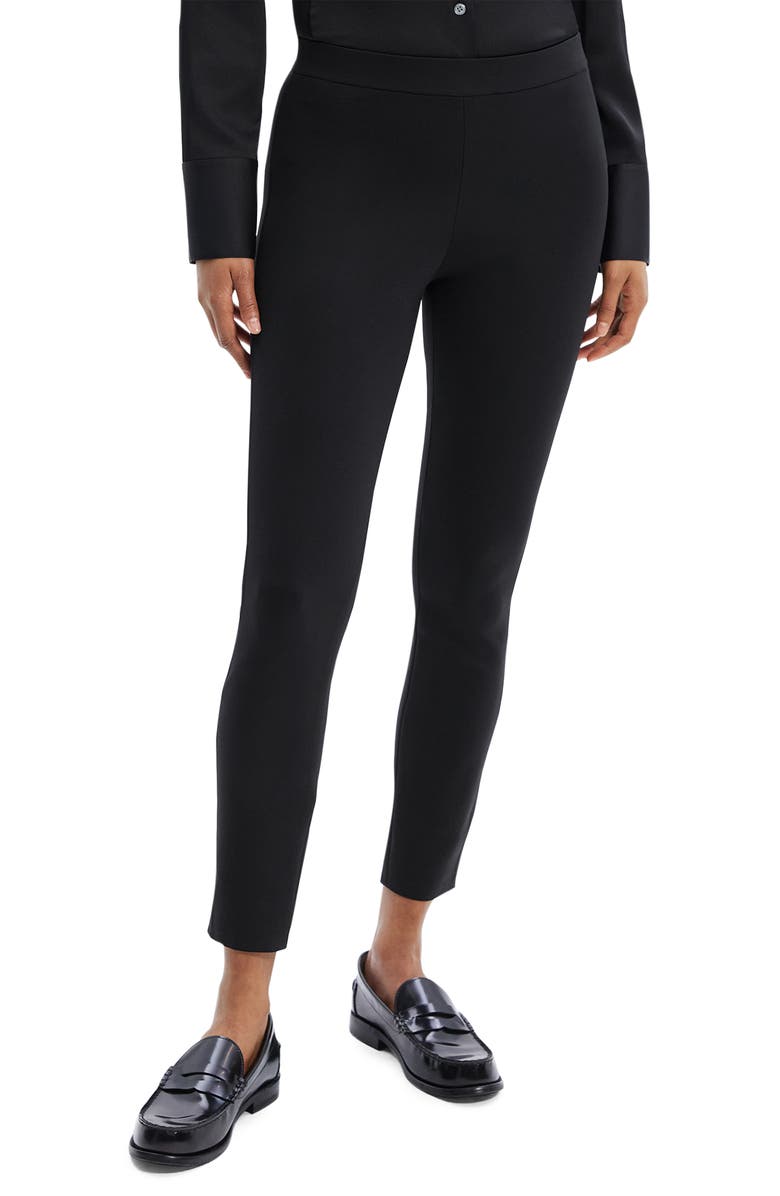 Theory Adbelle High Waist Pull-On Pants, Main, color, Black