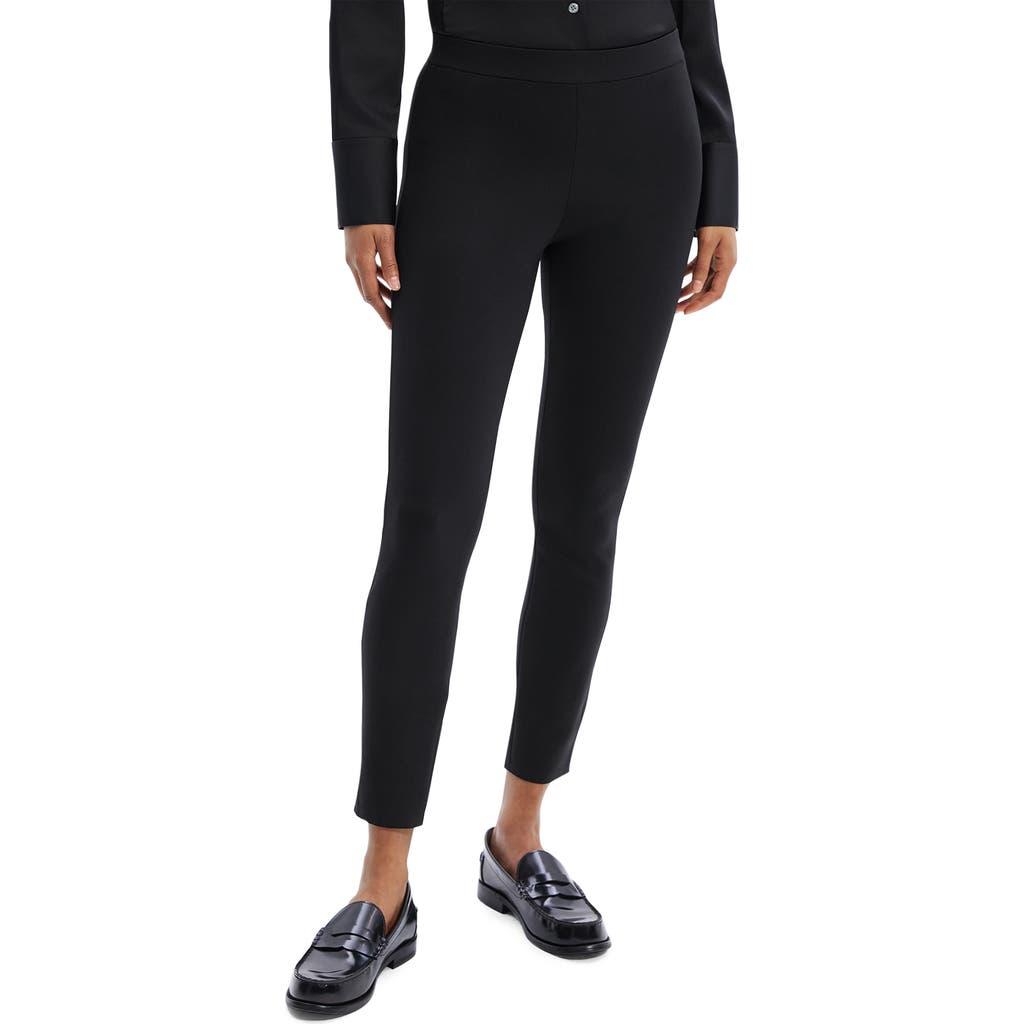 Theory Adbelle Core Scuba High-waist Ankle Leggings In Black