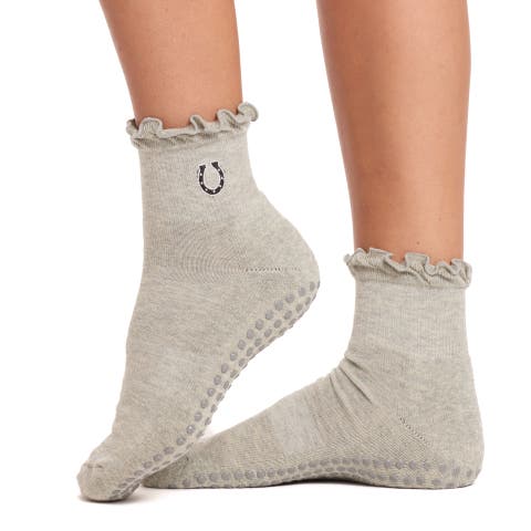 Grey Horseshoe Grip Sock