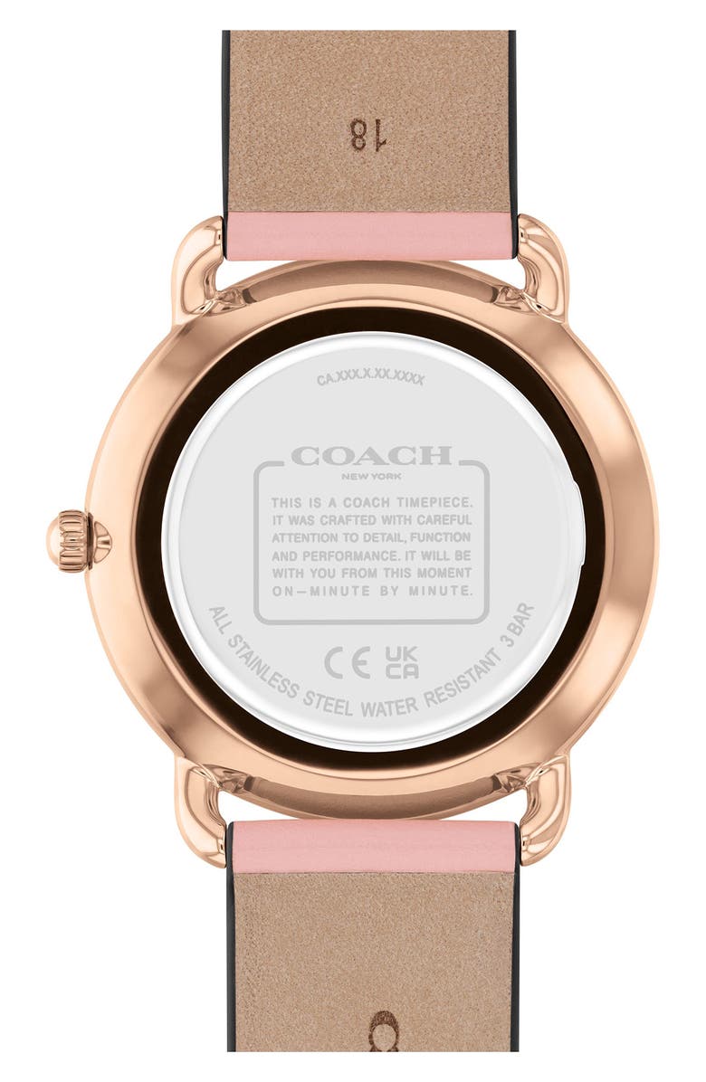 COACH Elliot Leather Strap Watch, 36mm, Alternate, color,