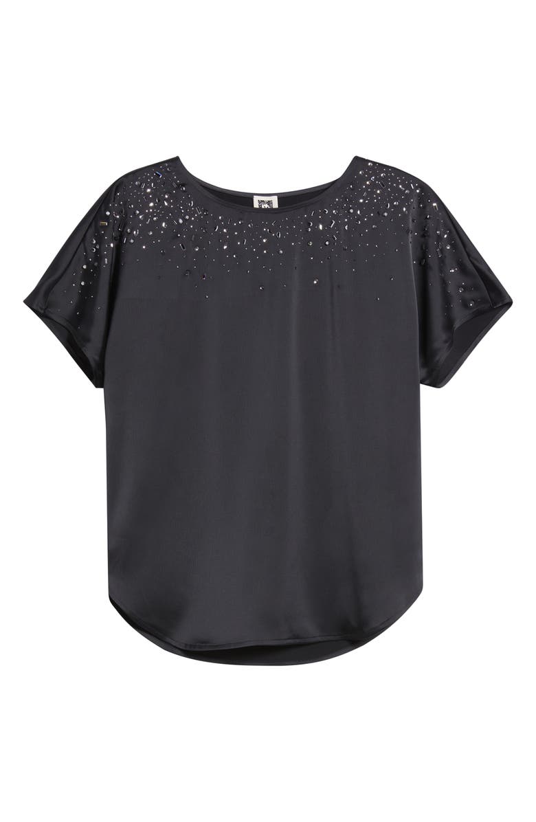 Anne Klein Bateau Neck Heat-Set Crystal Top, Alternate, color, Anne Black