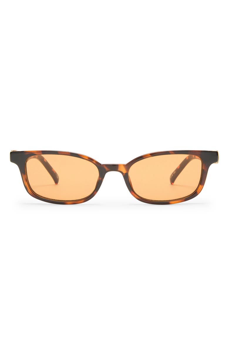 Le Specs Confidential 51mm Rectangular Sunglasses, Main, color, Dark Tort/ Amber Tint