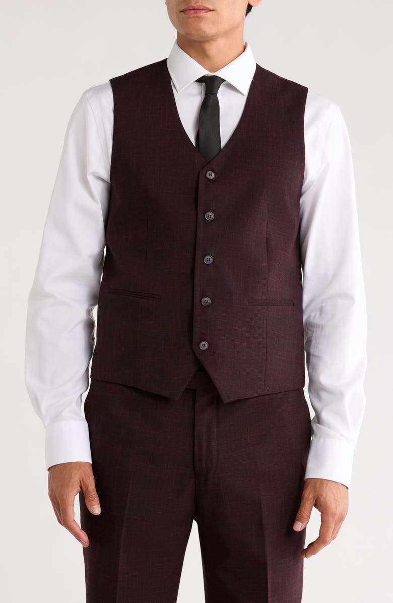 ZEGARIE Tatersall Mélange 3-Piece Suit, Alternate, color, Burgundy