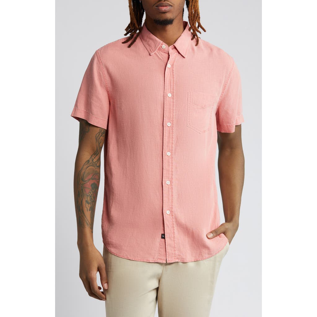 RAILS RAILS PAROS LINEN BLEND SHORT SLEEVE BUTTON-UP SHIRT