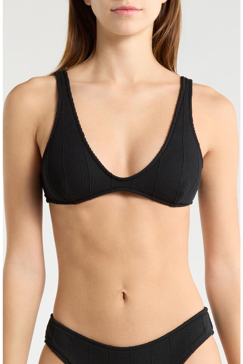 Vibe Surf Bralette Bikini Top, Main, color, BLACK