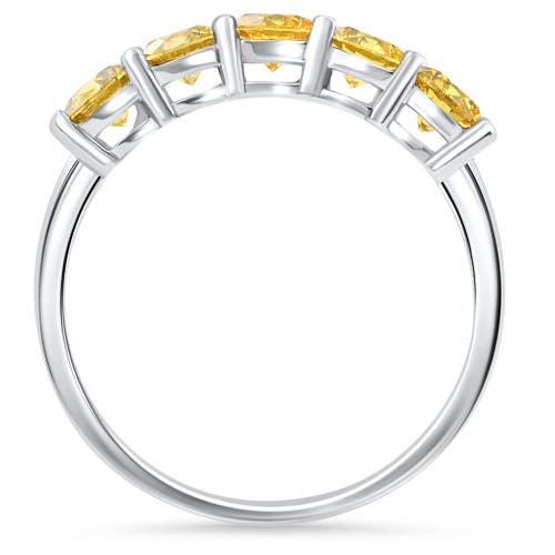 Bliss Diamond 1ct Fancy Diamond Five Stone Wedding Ring 14k Gold Lab Grown In 14k White Gold