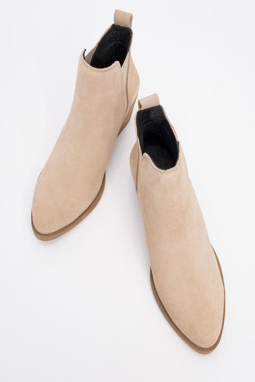 Forever & Always Shoes Dovena Leather Block Heel Ankle Boot In Brown