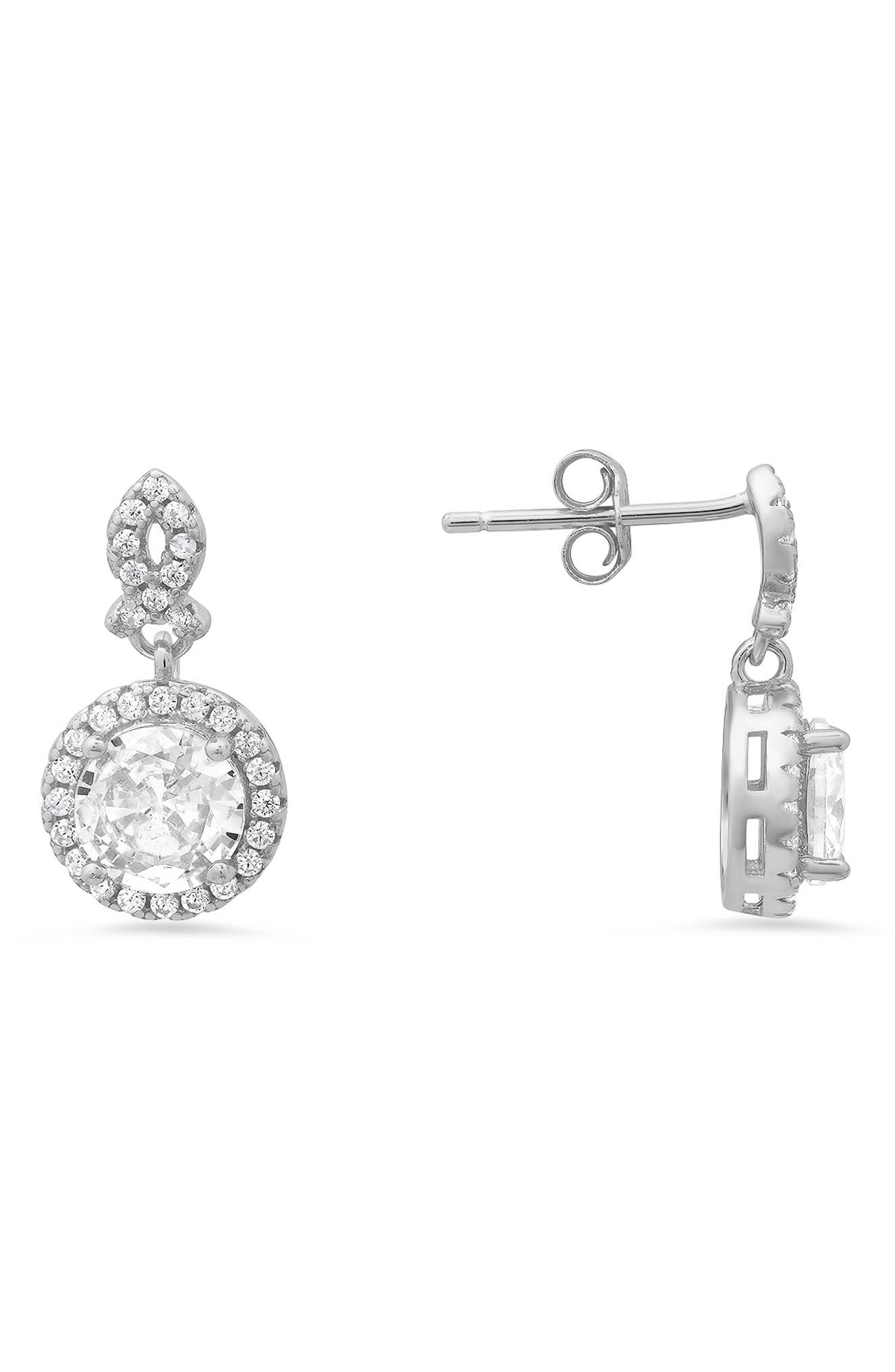 Queen Jewels Sterling Silver Cubic Zirconia Drop Earrings