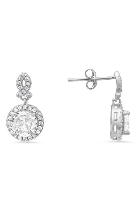 Sterling Silver Cubic Zirconia Drop Earrings