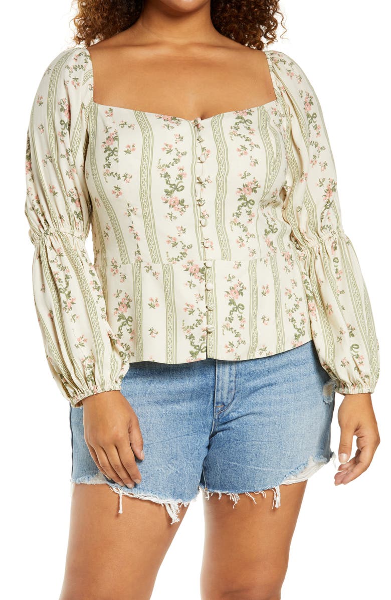 Reformation Cera Prairie Blouse, Main, color, 