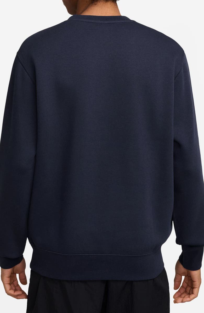 Nike Club Fleece Crewneck Pullover, Alternate, color, Obsidian/ White