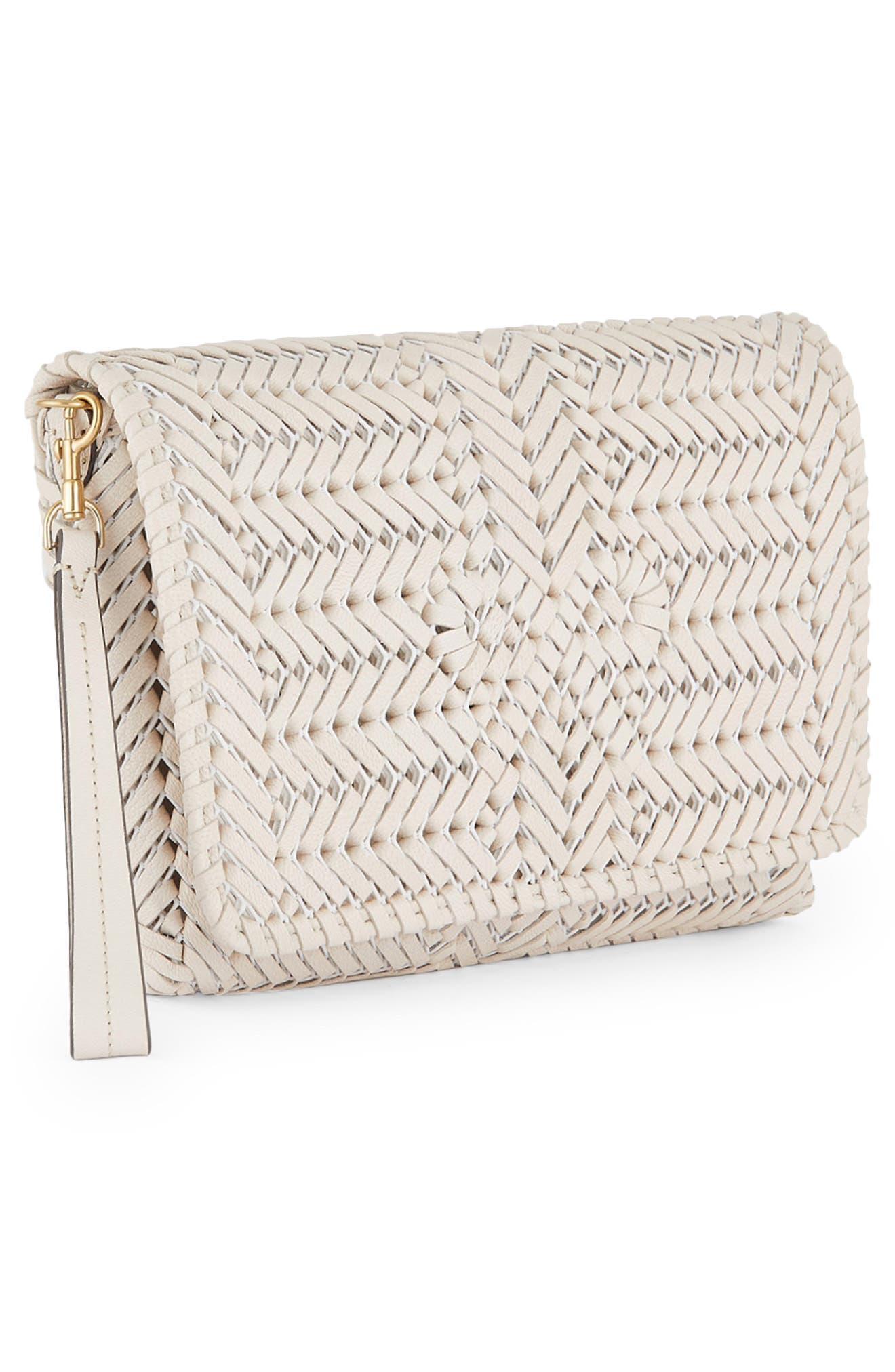 Anya Hindmarch The Neeson Woven Leather Crossbody Bag, Alternate, color, Chalk