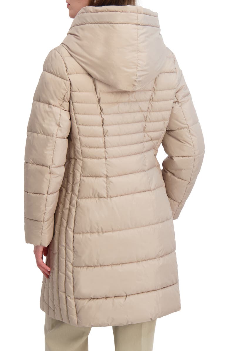 Tahari Casey Hooded Bib Puffer Coat, Alternate, color, Pale Oak