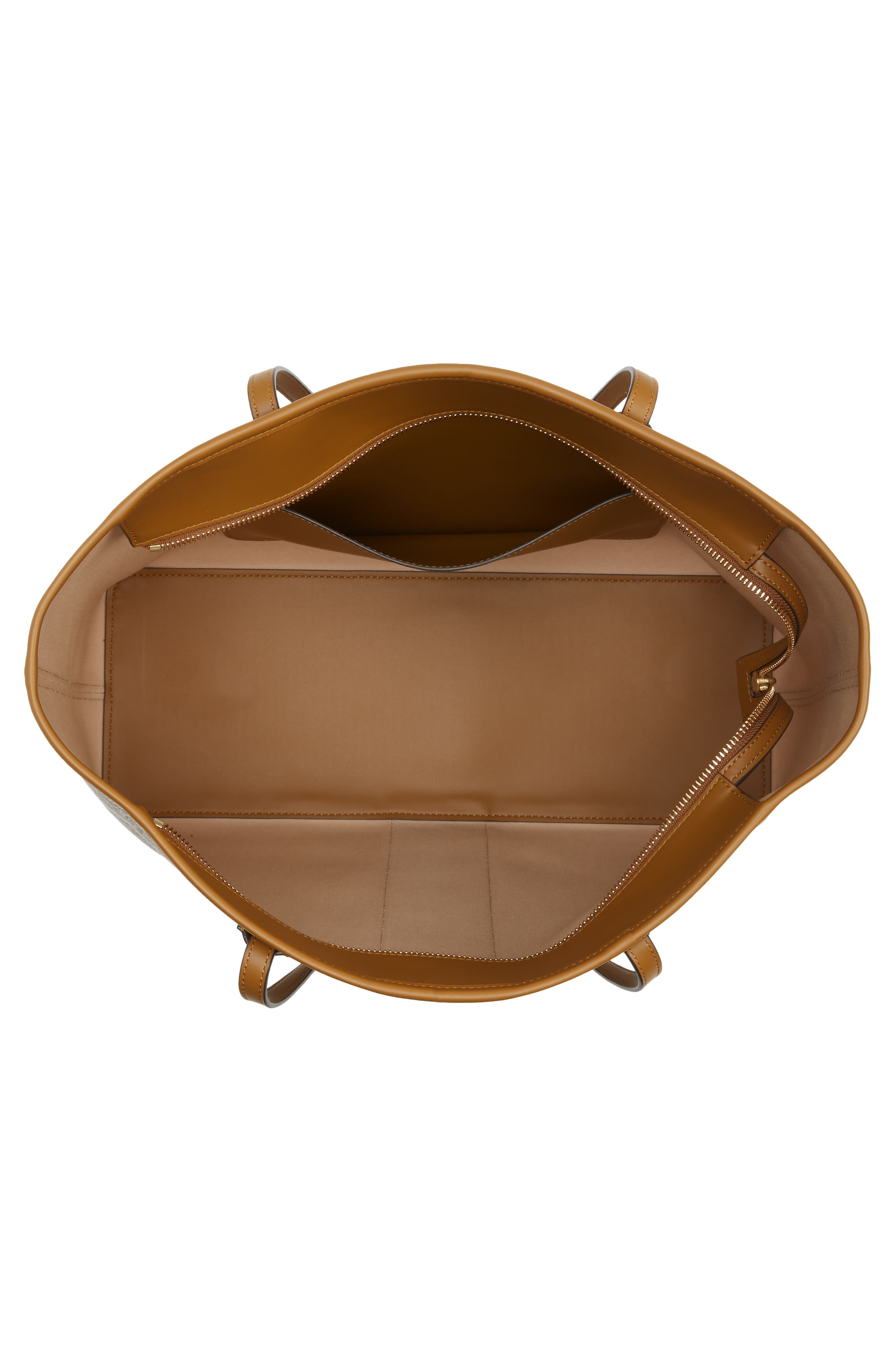 T Monogram Coated Canvas Tote, Alternate, color, GRANOLA