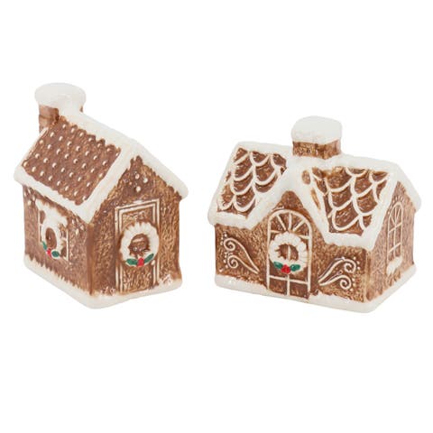 Ceramic Gingerbread House Salt and Pepper Shaker Set