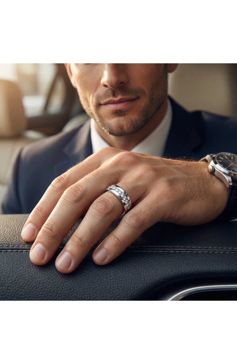 Bliss Diamond Men's 1/4Ct Polished Diamond Wedding Ring Lab Grown, Alternate, color, 14K Yellow Gold