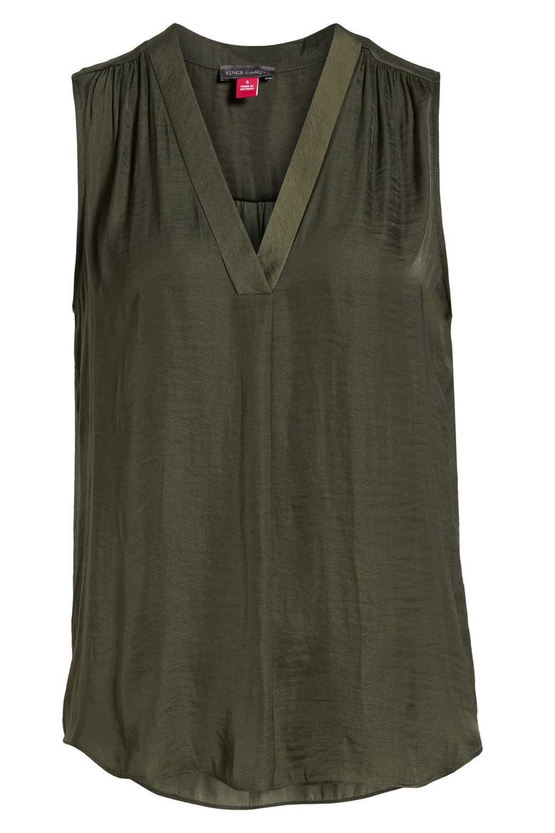 Rumpled Satin Blouse, Alternate, color, NEW RICH OLIVE