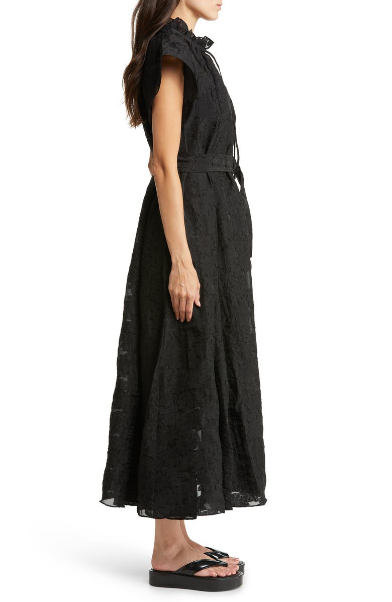 Samsøe Samsøe Karookh Cap Sleeve Tie Waist Dress, Alternate, color, 