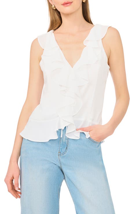 V-Neck Ruffle Top