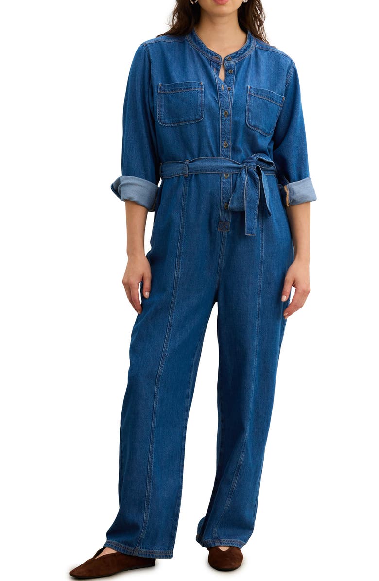HATCH The Drapey Denim Jumpsuit, Main, color, True Indigo