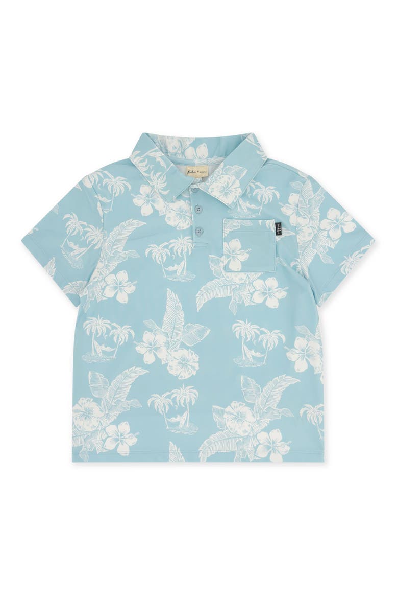 Kids' Feel Good Tech Floral Performance Polo, Main, color, CRYSTAL BLUE
