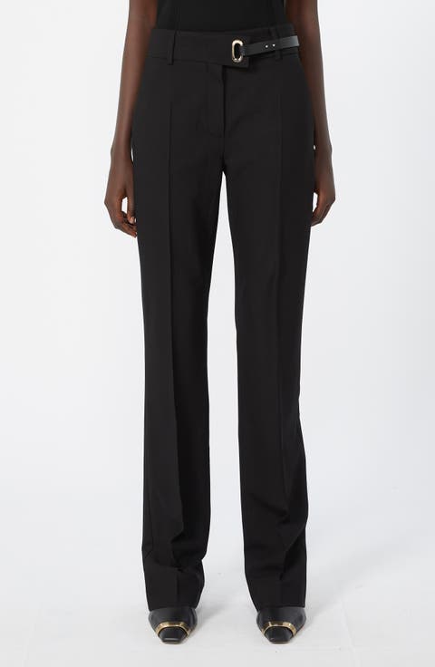 Zip Cuff Stretch Twill Straight Leg Pants